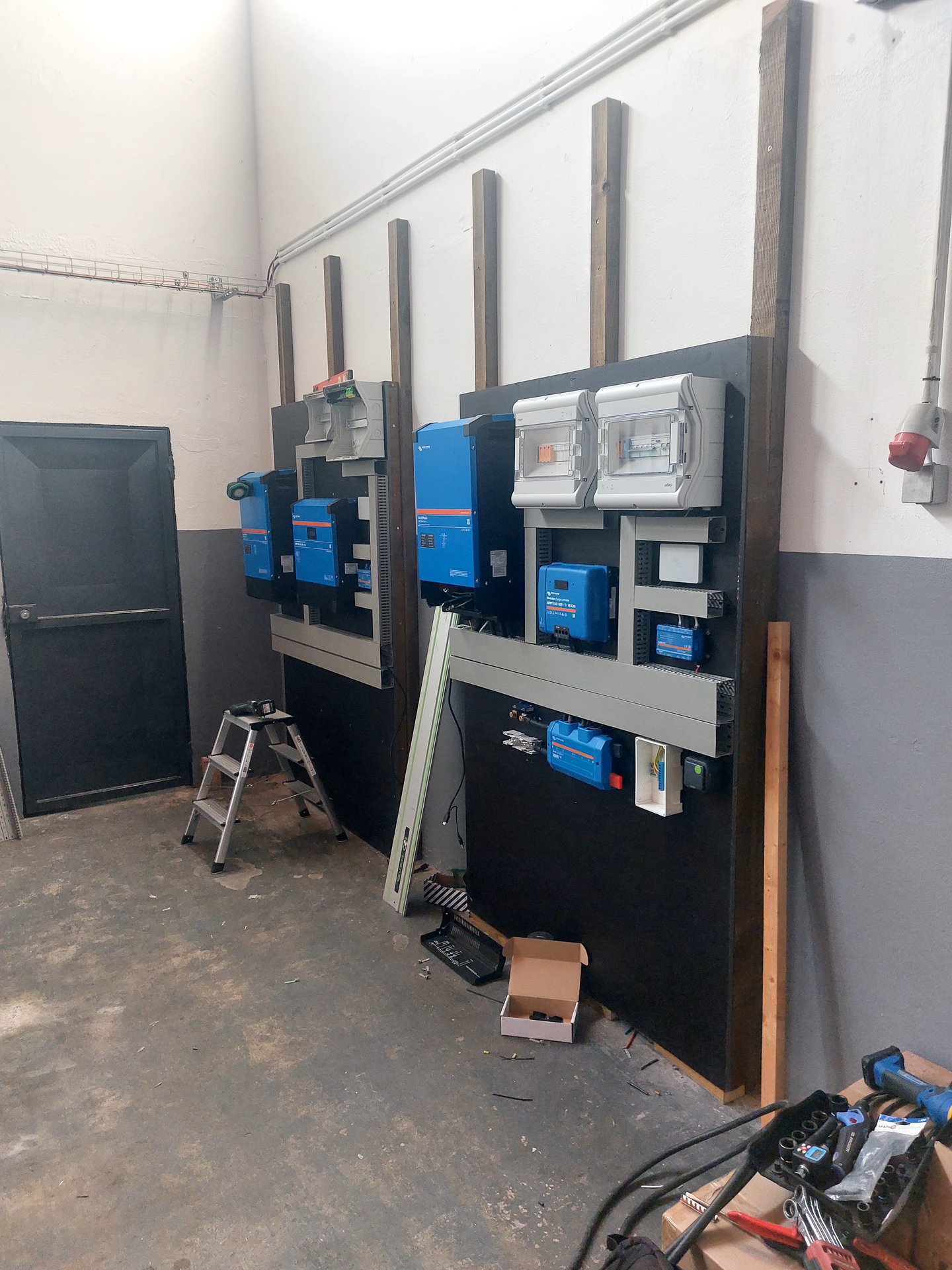 Pre-fabricated panels waiting for their site
