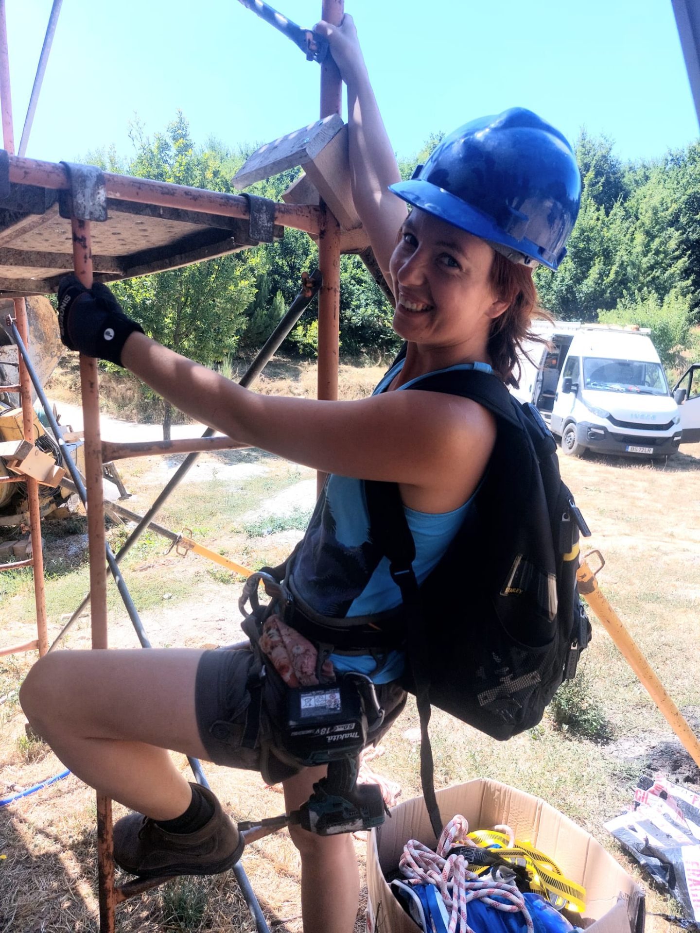 Up on the scaffolding: safety first!